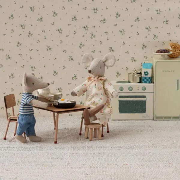 Maileg - Table and Chair Set - Mouse - Dark