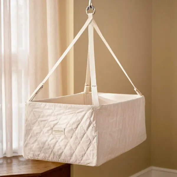 Moonboon - Square Cradle with Foam Mattress - Nature