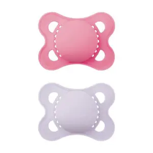 MAM - Pacifier Plain - Pure Siliconen 0-6 months - Pink/Purple - 2 st.