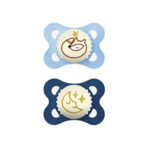 MAM - Pacifier Pure Night Siliconen 0-6 months - Blue - 2 st.