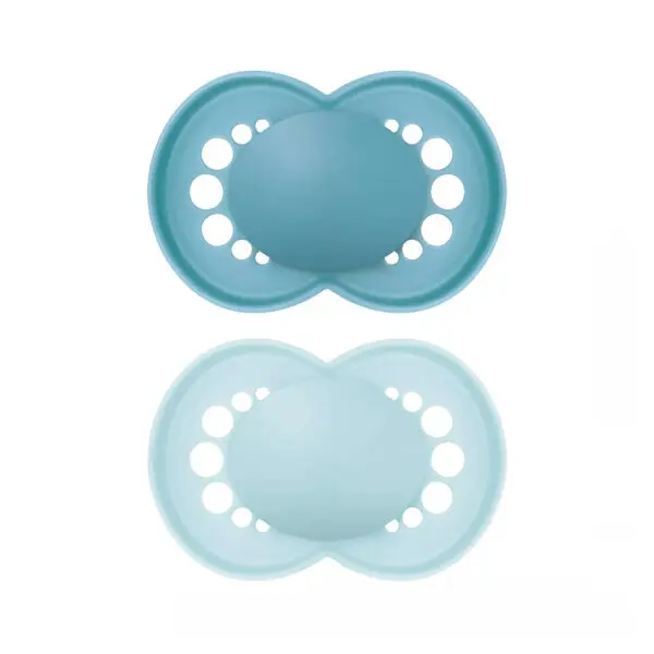 MAM - Fopspeen Plain - Pure Siliconen 6-16 maanden - Blauw - 2 st.