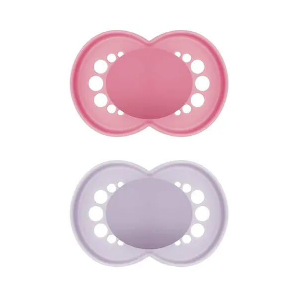 MAM - Fopspeen Plain - Pure Siliconen 6-16 maanden - Pink/Paars - 2 st.