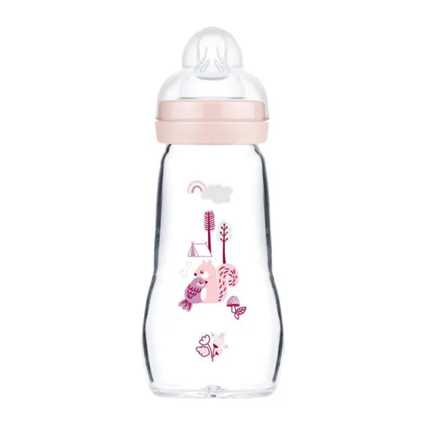 MAM - Feel Good Fles Glas 260 ml - Roze
