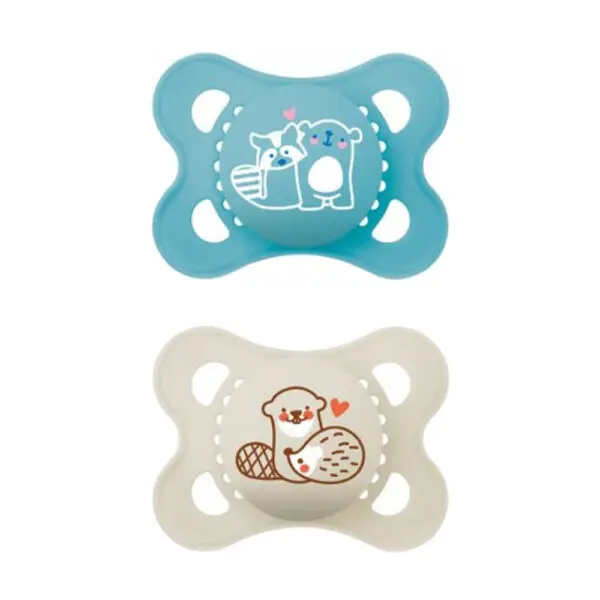 MAM - Fopspeen Original Pure Siliconen 0-6 maanden - Blauw - 2 st.