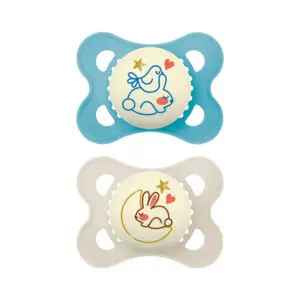MAM - Pacifier Pure Night Siliconen 0-6 months - Blue - 2 st.