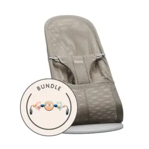 BabyBjรถrn - Wipstoel Bliss met Speelgoed - Googly Eyes - Mesh - Grey Beige