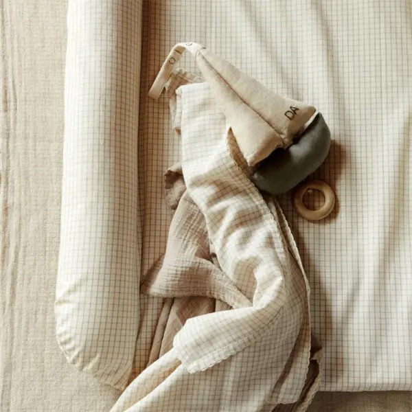 Dear April - Swan Changing Cushion - Mini Check - 65 x 74 cm