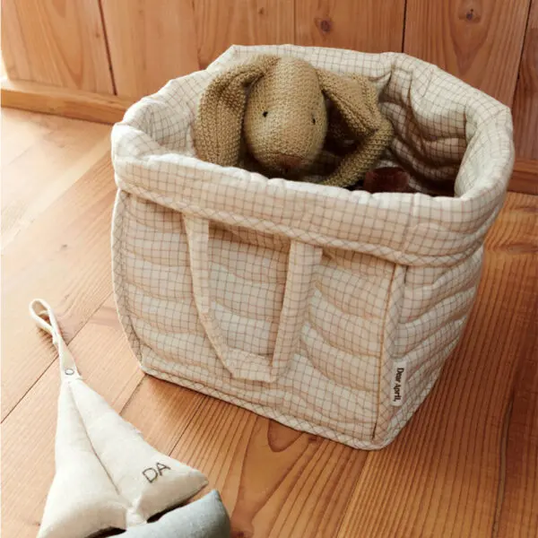 Dear April - Ami Basket - Quilted & Padded - Mini Check - 25 x 25 x 30 cm