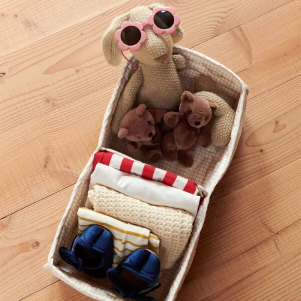 Dear April - Otto Basket - Quilted & Padded - Mini Check - 44 x 22 x 12 cm