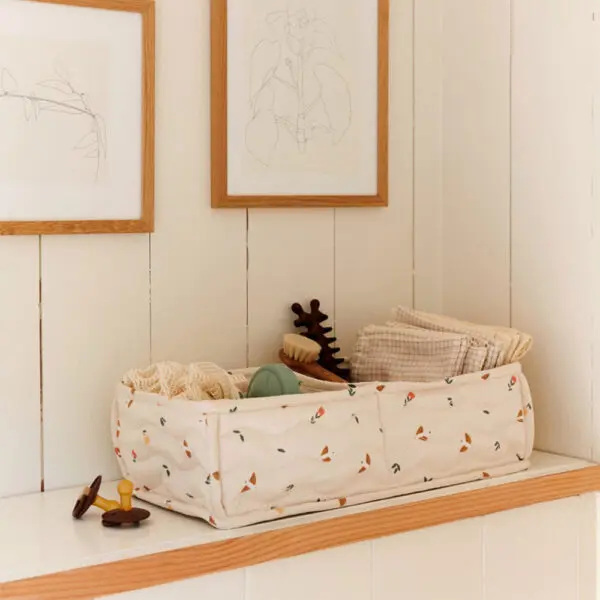 Dear April - Otto Basket - Quilted & Padded - Songbirds - 44 x 22 x 12 cm