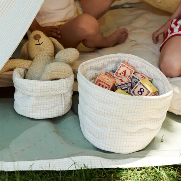 Dear April - Kiki Baskets - Quilted & Padded - Mini Check - 2-pack