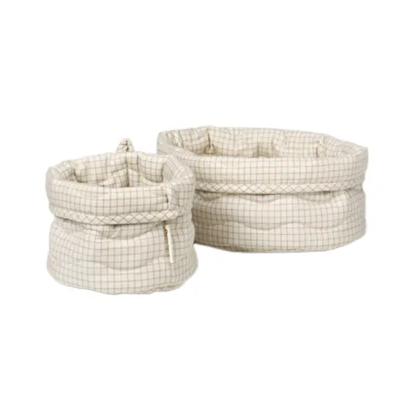 Dear April - Kiki Opbergmandje - Gewatteerd & Gepolsterd - Mini Check - 2-pack