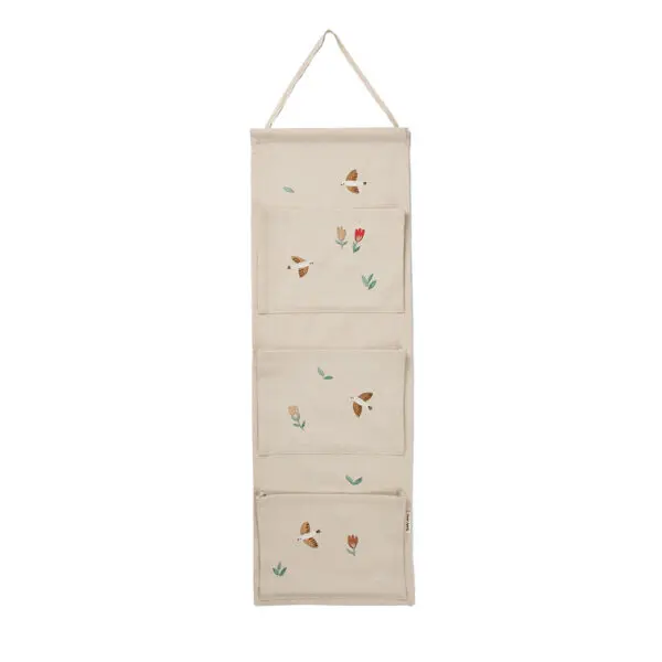 Dear April - Pippa Bed Organizer - Canvas - 3 Vakken - Pure Nature - Songbirds