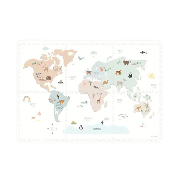 Play&Go - EEVAA 3-in-1 - Wereldmap in Kleur