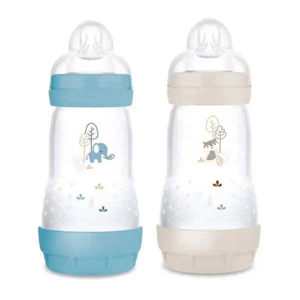 MAM - Babyfles-Set Easy Start Anti-Colic 0+ maanden - 260 ml - Blauw & Beige - 2 stuks