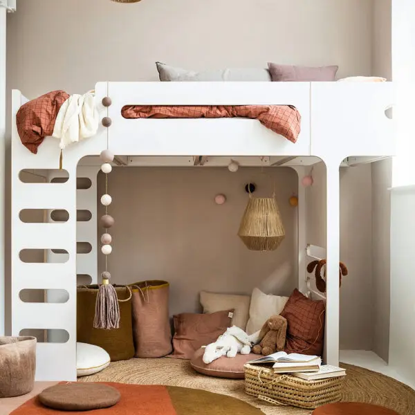 Rafa Kids - F Bunk Bed - White Laminate