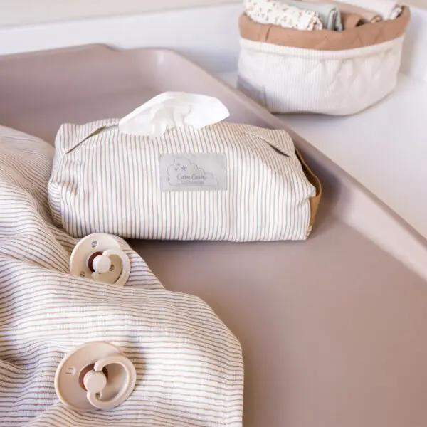 Cam Cam Copenhagen - Wet Wipe Cover - Classic Stripes Camel