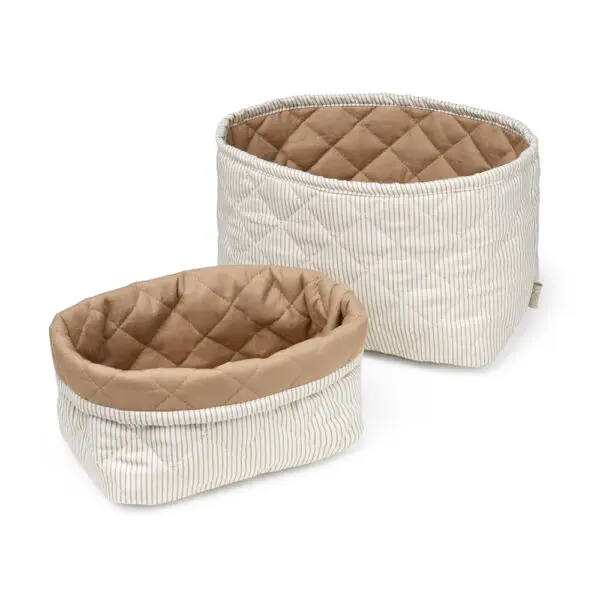 Cam Cam Copenhagen - Opbergmand - Gewatteerd - Stripes Camel (2st.)