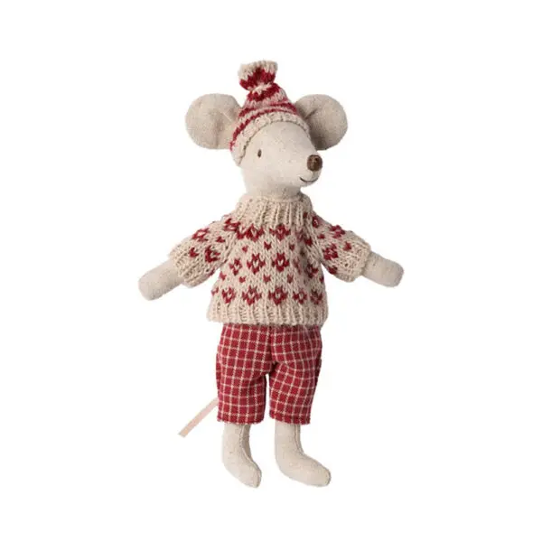 Maileg - Mum - Winter Mouse with Ski Set - Red