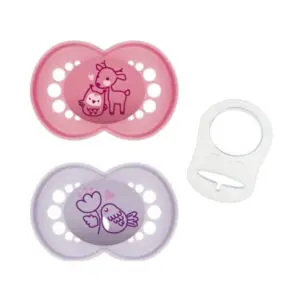 MAM - Fopspeen Pure - 16+ mnd - Roze - 2 st + Clip