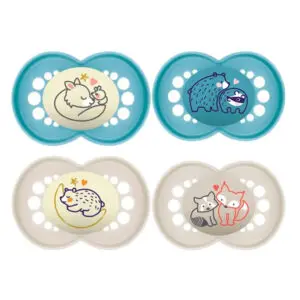 MAM - Fopspeen Pure Day & Night - 16+ mnd - Blauw - 4 st