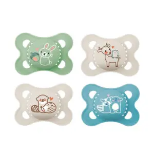 MAM - Fopspeen Day Original Pure - Siliconen - 0-6 mnd - Blauw/Groen - 4 st