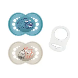 MAM - Fopspeen Original Pure - Siliconen - 6-16 mnd - Blauw + Clip