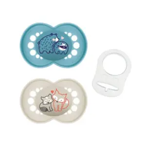 MAM - Fopspeen Pure - 16+ mnd - Blauw - 2 st + Clip