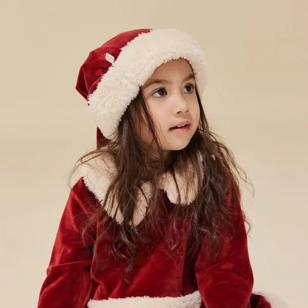 Konges Sløjd - Santa Hat Velour - Red Dahlia - 2-4 Years