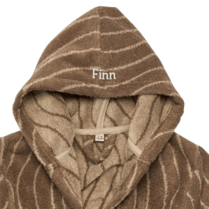 Leander - Badjas met Capuchon 3-4 Jaar - Woodland - Mocca - met Naam