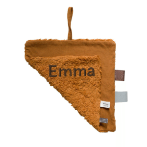 Snoozebaby Amsterdam - Knuffeldoek - Sweet Dreaming - Toffee (GOTS) - met Naam