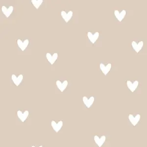 Dekornik - Wallpaper - Simple Hearts Beige