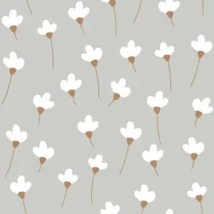 Dekornik - Behang - Simple Daisies On Gray