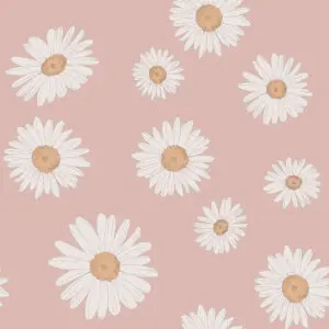 Dekornik - Wallpaper - Tuscan Daisies Pink