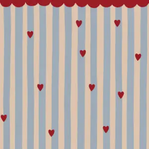 Dekornik - Wallpaper - French Hearts Stripes