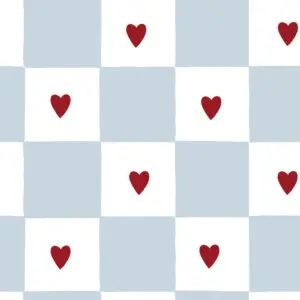 Dekornik - Wallpaper - French Hearts Check