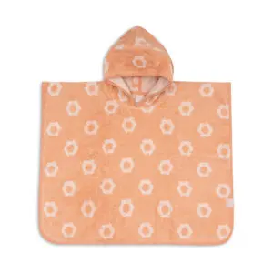 Jollein - Bath Poncho Terry Jacquard Reversible - Flower - Blush - 65 x 62 cm
