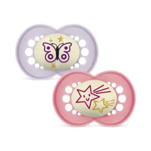 MAM - Pacifier - Original Night 6-16m pink - 2 pcs