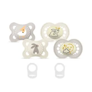 Mam - Pacifier Bundle Original Printed Uni - 0-6m - Day & Night + Transparent Rings