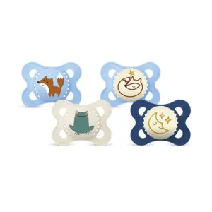 Mam - Pacifier Bundle Original Printed Blue - 0-6m - Day & Night
