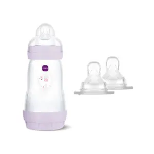 Mam - Easy Start Anti-Colic Babybottle Pink 260 ml + Bottle Teat Size 3