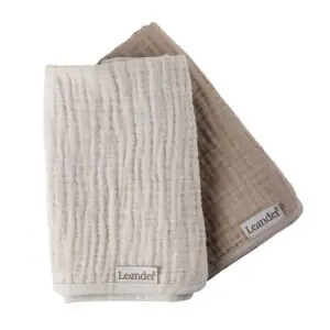 Leander - Wickeltuch - Bio-Musselin - 2 Stück - Cappuccino / Mocca