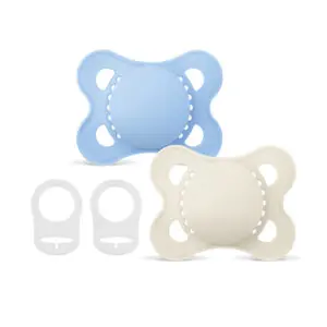 MAM - Pacifier - Original 0-6m plain blue - 2 pcs + 2 clips