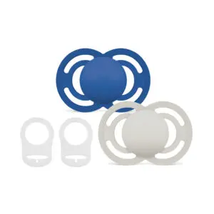 MAM - Pacifier - Perfect 6-16m plain blue - 2 pcs + 2 clips