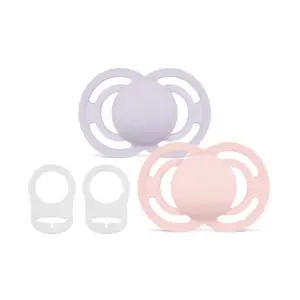 MAM - Pacifier - Perfect 16+ plain pink - 2 pcs + 2 clips