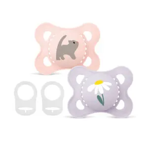 MAM - Pacifier - Original 0-6m pink - 2 pcs + 2 clips