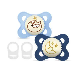 MAM - Pacifier - Original Night 0-6m blue - 2 pcs + 2 clips