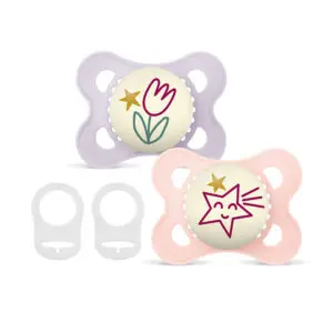 MAM - Fopspeen - Original Night 0-6m pink - 2 st. + 2 clips