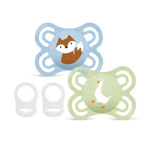 MAM - Pacifier - Perfect 0-6m blue - 2 pcs + 2 clips