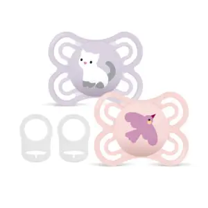 MAM - Fopspeen - Perfect 0-6m pink - 2 st. + 2 clips